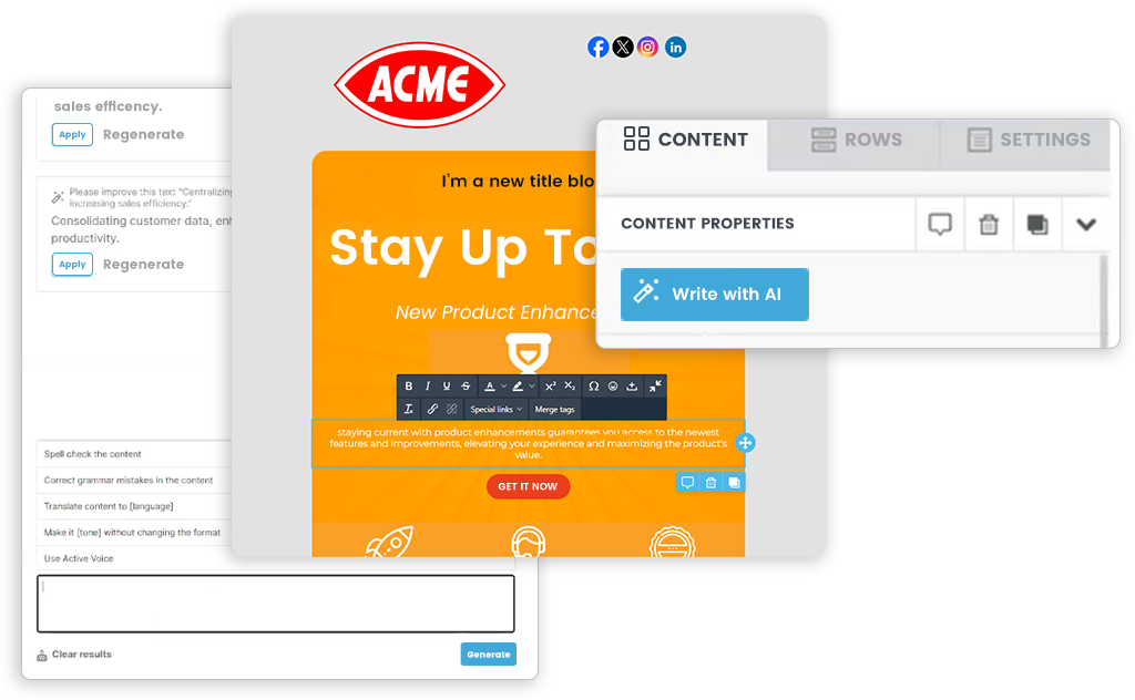 Increase Marketing Efficiency Rows